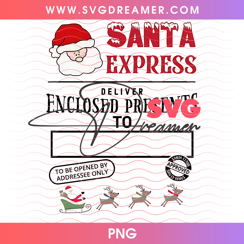 Santa Express Deliver Enclosed Presents To Png PNG 2 Santa Express Deliver Enclosed Presents To Png PNG