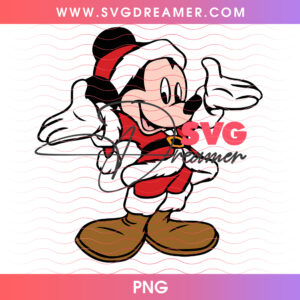 Santa Mickey Mouse Welcoming Holiday Christmas Spirit PNG