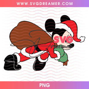 Sneaking Santa Mickey Mouse Toy Bag Christmas Eve PNG