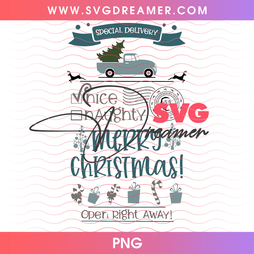 Special Delivery Vintage Truck Merry Christmas Png PNG 2 Special Delivery Vintage Truck Merry Christmas Png PNG