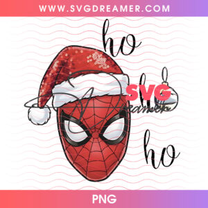 Spiderman Ho Ho Ho Holiday Bauble Mask PNG, Marvel Christmas Tree Ornament Santa Hat PNG Shirt Design