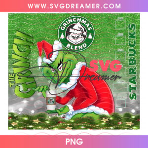 Starbucks Grinchmas Blend Coffee Drink Tumbler Wrap 20oz PNG