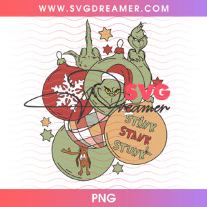 Stink Stank Stunk Christmas Baubles Ornaments Png PNG