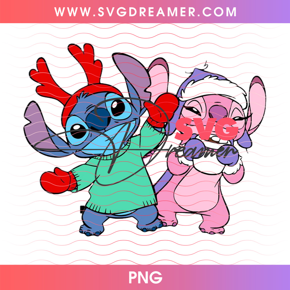 Stitch Reindeer Antlers Dancing With Angel Sweethearts PNG, Romantic Tropical Christmas Holiday PNG Shirt Design 2 Stitch Reindeer Antlers Dancing With Angel Sweethearts PNG, Romantic Tropical Christmas Holiday PNG Shirt Design