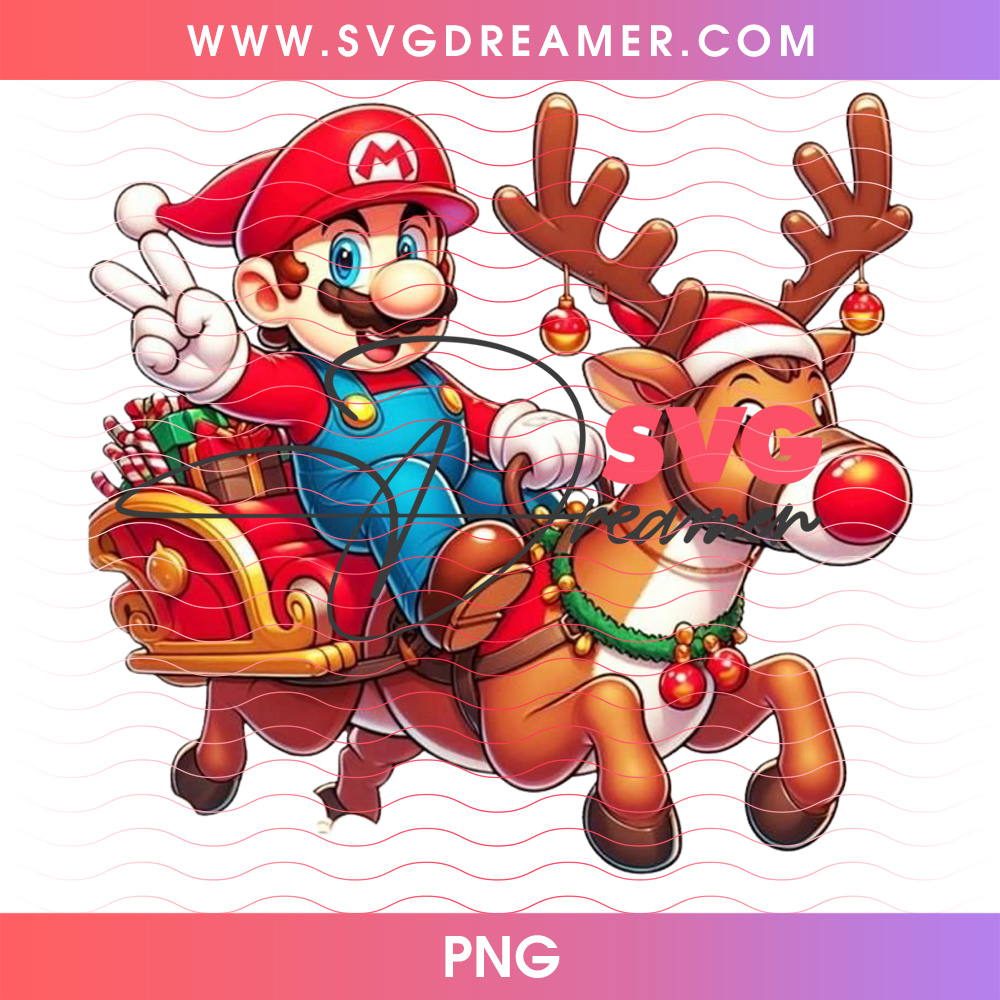 Super Mario Christmas Sleigh Ride Reindeer Flight PNG, Nintendo Holiday Sleigh Delivery Video Game PNG Shirt Design 2 Super Mario Christmas Sleigh Ride Reindeer Flight PNG, Nintendo Holiday Sleigh Delivery Video Game PNG Shirt Design