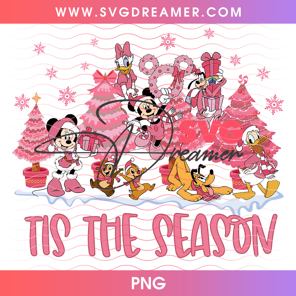 Tis The Season Disney Pink Christmas Squad PNG, Mickey And Friends Tis The Season PNG Shirt Design 2 Tis The Season Disney Pink Christmas Squad PNG, Mickey And Friends Tis The Season PNG Shirt Design