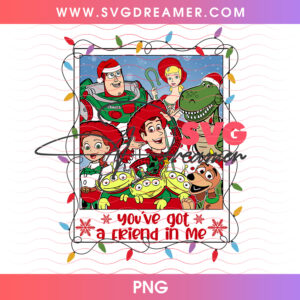 Toy Story Youve Got A Friend In Me Christmas Polaroid PNG, Woody Buzz Jessie Holiday Photo Frame PNG Shirt Design