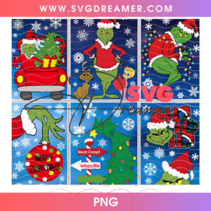 Whoville Grinch Comic Scenes Collage Tumbler Wrap 20oz PNG