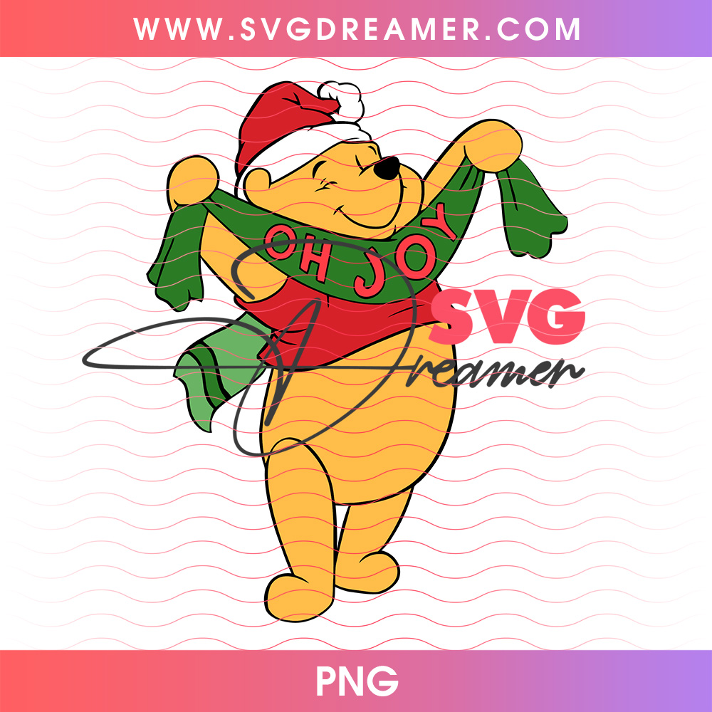 Winnie The Pooh Oh Joy Green Scarf Christmas PNG, Pooh Bear Oh Joy Holiday PNG Shirt Design 2 Winnie The Pooh Oh Joy Green Scarf Christmas PNG, Pooh Bear Oh Joy Holiday PNG Shirt Design