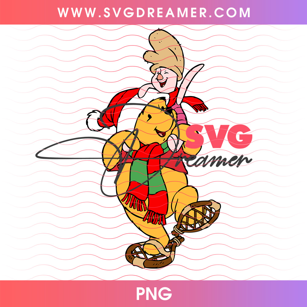 Winnie The Pooh Piglet Snowshoeing Winter Fun PNG, Pooh And Piglet Snowshoes Holiday PNG Shirt Design 2 Winnie The Pooh Piglet Snowshoeing Winter Fun PNG, Pooh And Piglet Snowshoes Holiday PNG Shirt Design