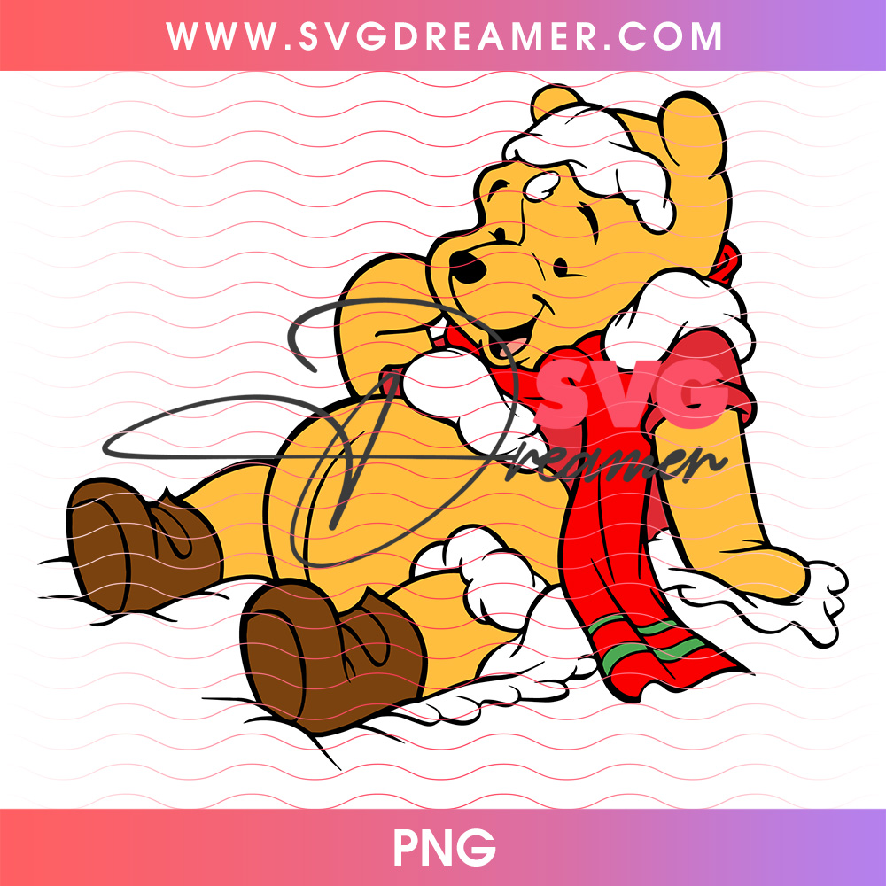 Winnie The Pooh Sitting In Snow Winter Chill PNG, Pooh Bear Snowdrift Relaxing PNG Shirt Design 2 Winnie The Pooh Sitting In Snow Winter Chill PNG, Pooh Bear Snowdrift Relaxing PNG Shirt Design