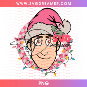 Woody Toy Story Pink Checkered Wreath Christmas PNG, Disney Sheriff Woody Santa Hat Holiday PNG Shirt Design